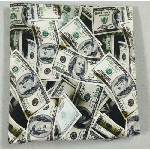 50x105cm USD US Dollar Printed Cotton Fabric American Dollar Fabric Patchwork DIY Sewing Cloth Dress Hat Bag Home Decor