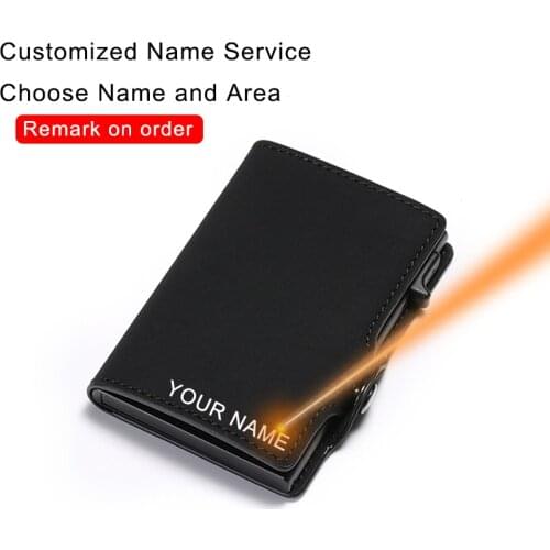 Customize Rfid Leather Card Wallet Men Slim Thin Wallet Money Bag Short Purse Women Small Vintage Personalized Magic Wallet 2020