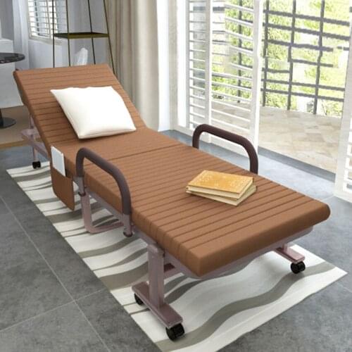 JT-001 65/70CM Heightened Single Folding Nap Sofa Home Lunch Break Bed With Storage Side Bag Lounge Chair Adjustable Backrest