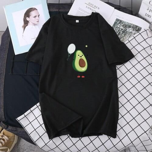 Kpop Dropship cartoons Avocado Comics student clothes Women Loose T-shirt Kawaii Casual O-Neck Summer Tee Tops Unisex factory