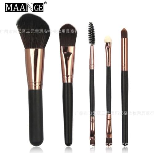 Hot Selling MAANGE 5 Wooden Handle, Eyelash Makeup Brush, Eye Brush and Make-up Tool Cosmetic Gift for Women