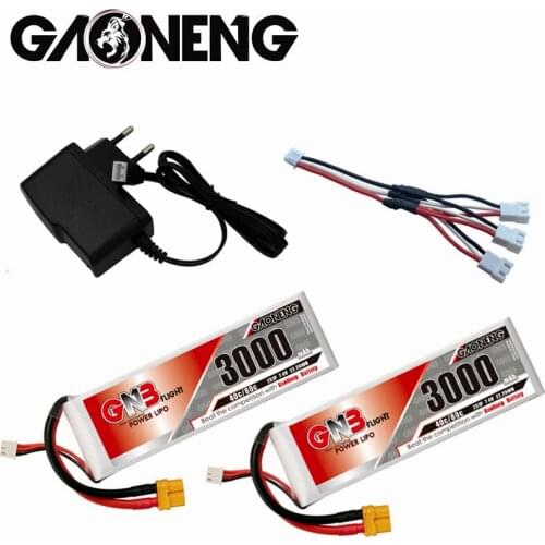 Gaoneng GNB 3000mAh 7.4V 2S 40C/80C Lipo Battery With XT60 Plug and charger For RC Helicopter Quadcopter FPV Racing Drone Parts