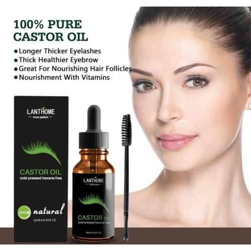 Lanthome Castor Oil Eyelash Growth And Thicker Eyelashes Serum Nourish Hair Fast Hairs Growing Essential Oil
