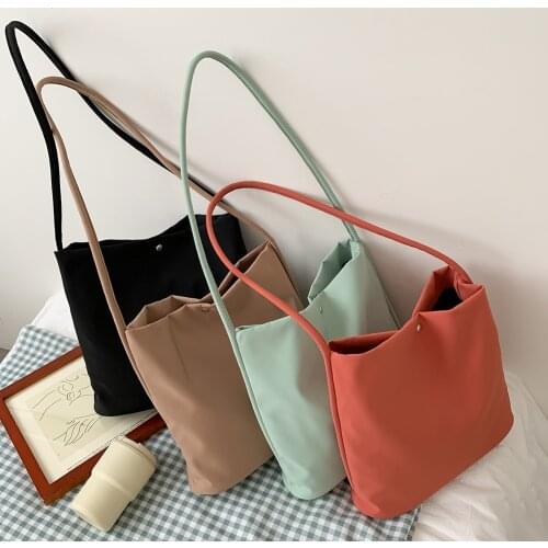 Fashion Women Bucket Shoulder Pouch Casual Solid Color PU Messenger Handbag Portable Large Capacity Street Shopping Tote Bags