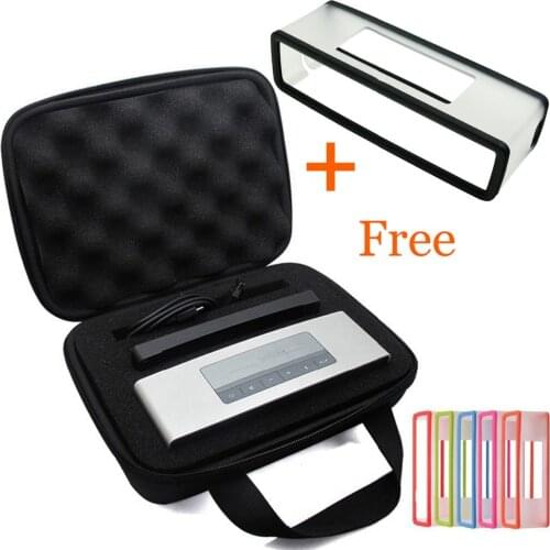 2 in 1 Soft Carry Silicone Case +Hard EVA Travel Storage Case For Bose Soundlink Mini 1/Mini 2 Bluetooth Speaker Charging Cradle