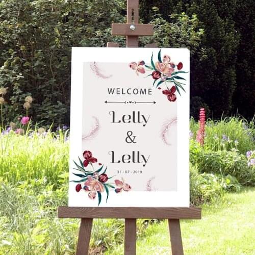Custom Welcome Wedding Sign Floral Print Welcome To Our Wedding Rustic Welcome Sign Wedding Printable Stand not Included