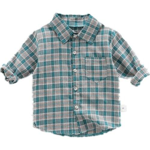2019 new baby boys shirt fashion long sleeve shirt cotton plaid shirt spring red shirt quality boys shirts