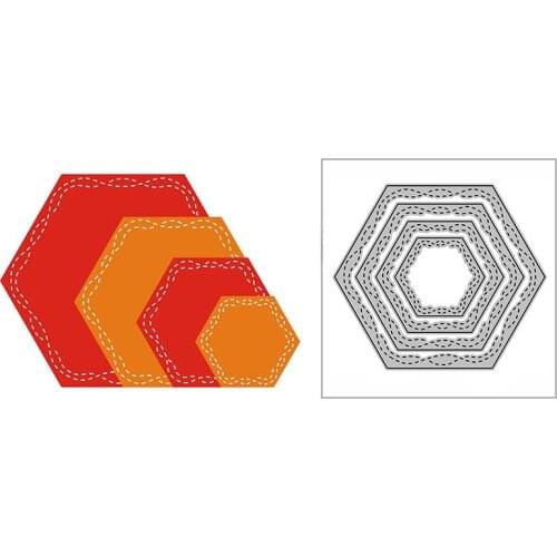 New Inverted Stitched Scalloped Hexagons Craft Embossing Mold 2021 Metal Cutting Dies for Decor Scrapbooking Album Card Making