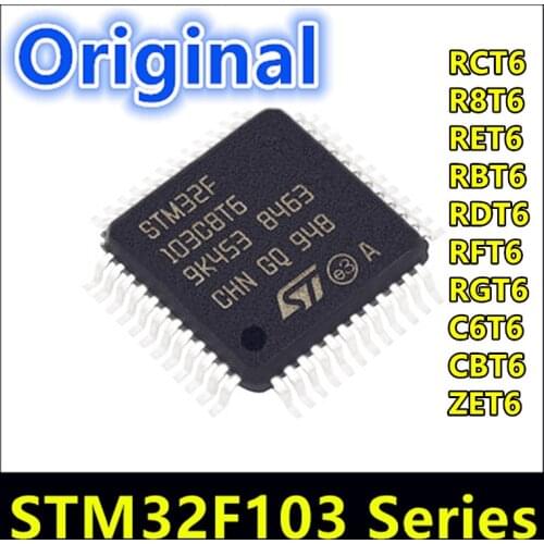 New and original STM32F103RCT6 RET6 RBT6 R8T6 RDT6 RFT6 RGT6 CBT6 C6T6A GD MCU patch LQFP64 IC ARM micro controller IC chip
