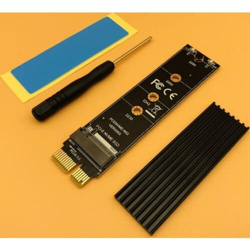 PCI-E PCI Express 3.0 X1 to M.2 M KEY Interface NVMe SSD PCIE M.2 Riser Card Adapter Heatsink SSD 2230 2242 2260 2280 Full Speed