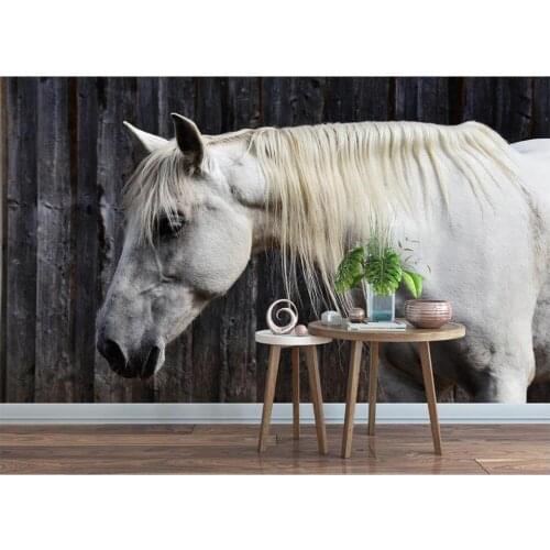 Custom mural 3d photo wallpaper on the wall European white horse tv background home decor living room wallpaper for wall 3 d