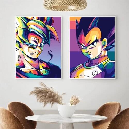 Dragon Ball Pop Art Decorative Poster Son Goku Saiyan Wall Art Canvas Painting Modern Picture for Interio Home Decor Prints