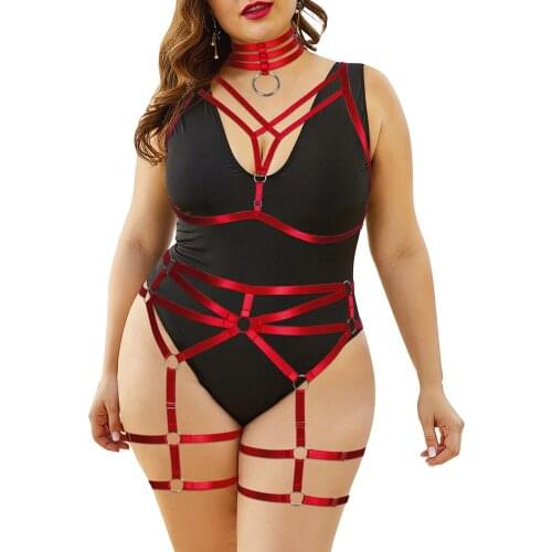 Plump Exotic Womens Underwear Sexy Lingerie Plus Size Harness Set Erotic Stocking Straps Bondage Costumes Gothic Garter Belts