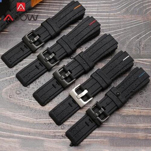 Silicone Strap for Timex T2N720 T2N721 TW2T76300 Men Sport Waterproof 16mm Rubber Replacement Bracelet Band Watch Accessories