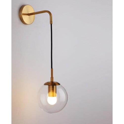 Retro Industrial Glass Clear Iron Art Wall Lamp For Hotel Bedroom Bedside Living Room Reading Lamp Mirror Front Light Home Decor