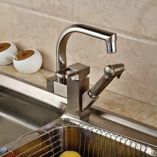 Wholesale and Retail RGB Light Changing Kitchen Mixer Hot and Cold Water Faucet Pull Out Deck Mounted Tap