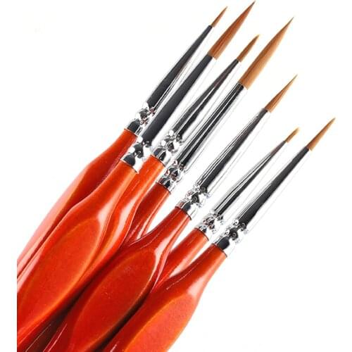 Weasel hair triangle birch rod fine nail art students special line drawing gouache color stroke oil brush hook line pen