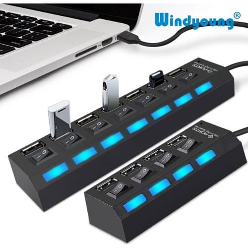 Micro USB Hub 2.0 Multi USB Port 4/7 Ports Hub USB High Speed Hab With on/off Switch USB Splitter For PC Computer Accessories