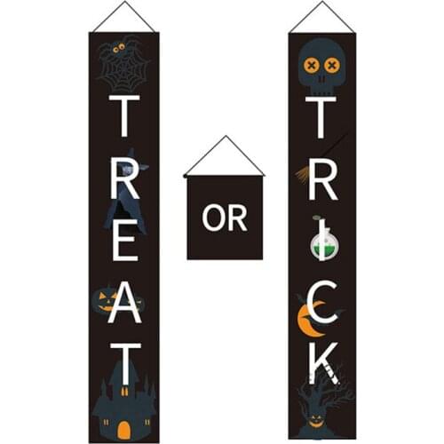 Xvggdg flag 30*180cm Halloween Door Couplet Decoration Ghost Festival Couplet Outdoor Decoration Halloween Hanging Banner