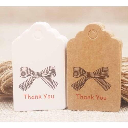 5*3cm DIY handmade gifts tag scallop Thank you tag Red heart wedding/ cookies /crafts/bakery /candy tag label100pc+100ropes