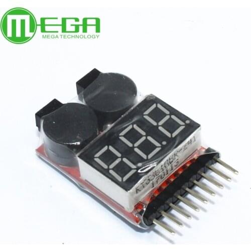 1pcs 1-8S LED Low Voltage Buzzer Alarm Lipo Voltage Indicator Checker Tester