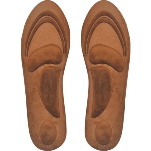 4D Velvet Cushioned Insoles Memory Foam Feet Arch Insole with High Rebound Decompression &T8