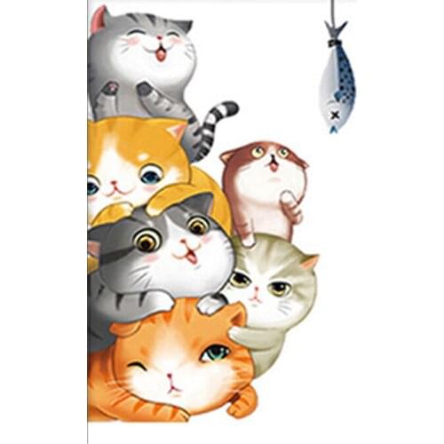 5D DIY Full Diamond painting cartoon cats animals point drill cross stitch Diamond embroidery mosaic Home Decor Gift