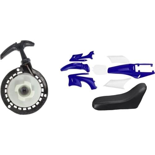 Black Metal Mini Moto Easy Pull Start with 8Pcs 47Cc 49Cc Plastic 2-Stroke Dirt Bike Set