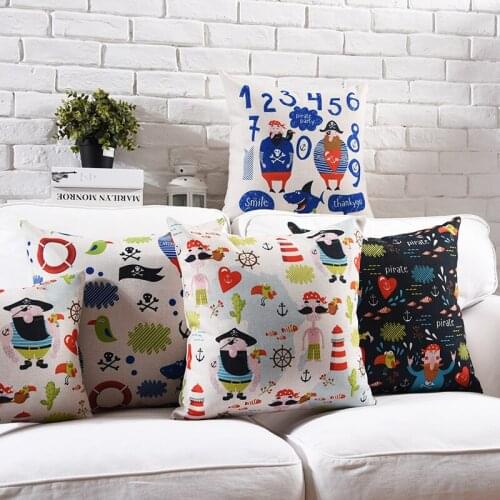 Nordic Style Home Decorative Cushion Cover Cute Cartoon Blue Number Cushions Case Pillow Case Home Decor 45x45cm/60x60cm