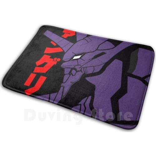 Evangelion Robot Japan Black Mat Rug Carpet Anti-Slip Floor Mats Bedroom Evangelion Eva01 John Wick Anime Anime90 Robot Sleeve