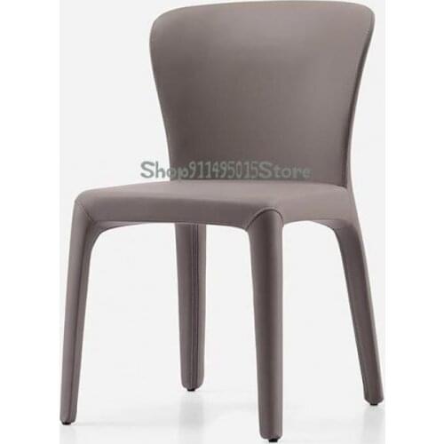 Italian Minimalist Leather Art Dining Chair Nordic Luxury Dining Chair Study Chair Designer Meeting Room Hotel Chair