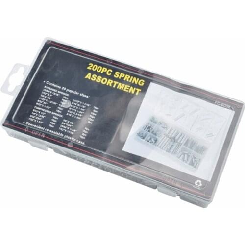 K1KA 200 Pcs/Box Metal Springs Electrical Drum Extension Tension Spring Exerciser Pressure Suit Assortment Kit Assorted