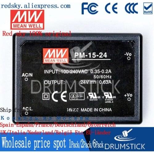 Patriotic MEAN WELL PM-15-24 24V 0.63A meanwell PM-15 24V 15.12W Switching Power Supply