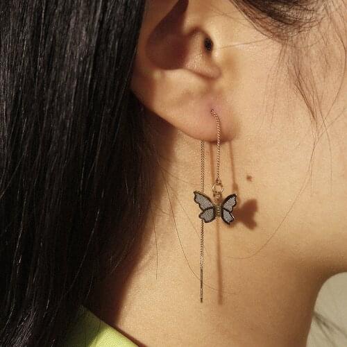 Fashion Gold Silver Color Grid Pattern Butterfly Geometry Earrings Set For Women 2020 New Vintage Earrings Jewelry Party Gift