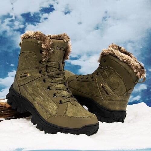 High-quality Man Boots Winter High-top Sports Shoes Men Thick-soled and Velvet Warm Mens Snow Boots Support