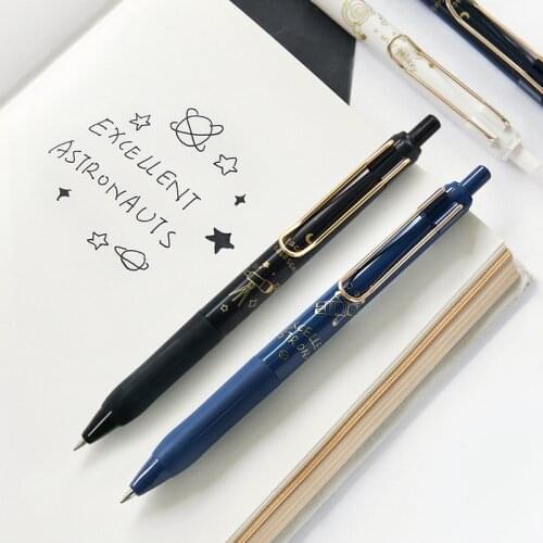 3pcs Space Dream Gel Pen Set Galaxy Excellent Astronauts Click type 0.5mm Ball point Black Color Ink Office School Supplies F379
