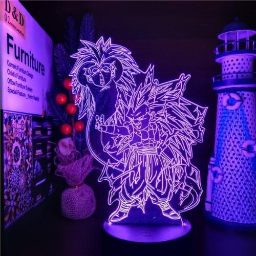 Super Saiyan Gotenks Dragon Ball Z 3D Night Lights Led Visual Novelty DBZ Lighting Toys Christmas Lampara Anime Lamp
