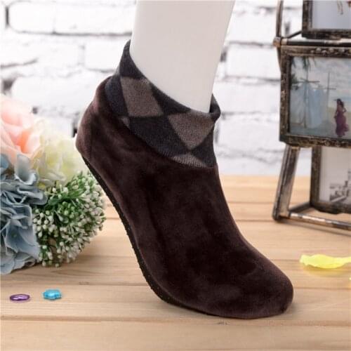 Floor socks mens autumn winter thicken Warm Non-slip floor overshoe covers blanket socks Slipper Home Coral Velvet size 40-44