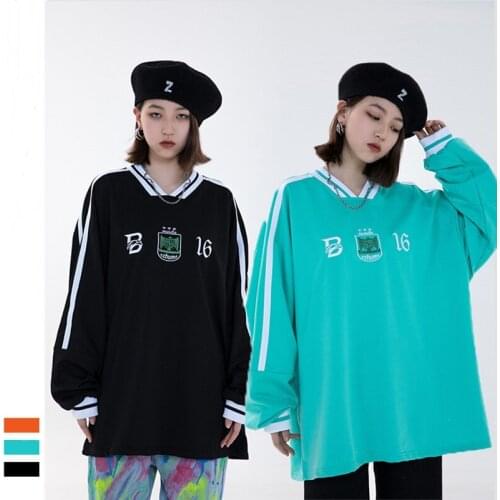 2021 Spring Autumn New Mens Loose Embroidery Baseball Jackets Fashion Couple V Neck Sweatshirt Casual Pure Cotton Hoodies Coats