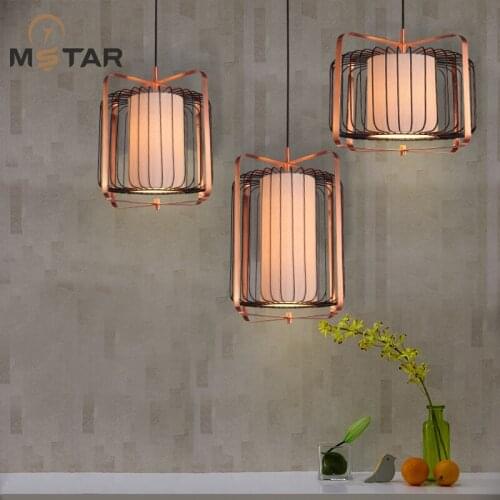 New Chinese Iron Cage Pendant Light Bedroom Dining Restaurant Lamp luminaria
