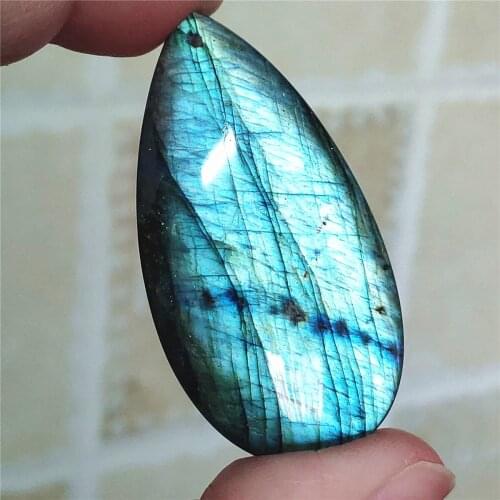 100% Natural Labradorite Blue Light Women Pendant Water Drop 42x24x9mm Labradorite Necklace Gemstone Rare Jewelry AAAAA