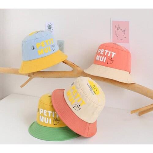 20Pcs/lot Spring Autumn Childrens Bucket Hats Cartoon Sun Hat Girls Boys Outdoor Beach Hat Camping Fisherman Hat