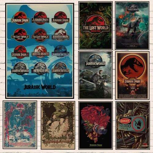 Jurassic Park Movie Posters Vintage Style Kraft Paper Prints Home Decoration home art Brand Wall Stickers