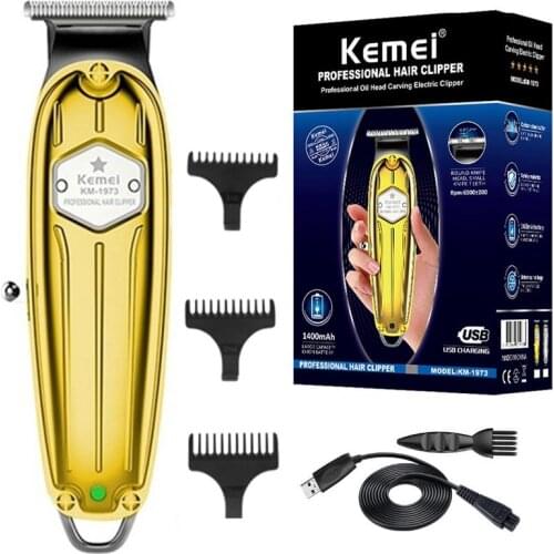 Kemei 1973 Pro electirc full metal housing barber shop pro hair trimmer electric beard trimme hair cutting machine lithium Ion