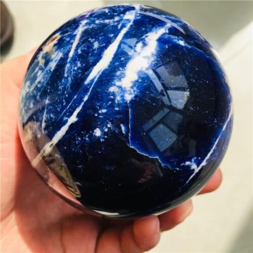 Natural quartz crystal blue grain stone crystal decorative household ball