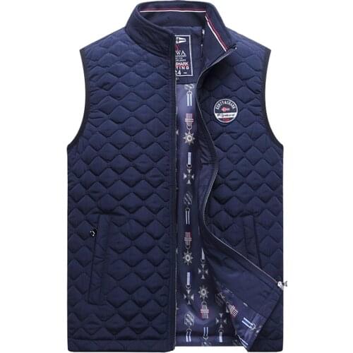 Stand Collar Cotton Liner Mens Vest Kenty Shark Brand Mens Jackets Sleeveless Plus Size 4XL 2021 Autumn Outerwear Parkas Coats