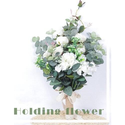 Wedding decoration Handmade white Artificial Holding flowers Bridal Bouquet Mori Girl sytle