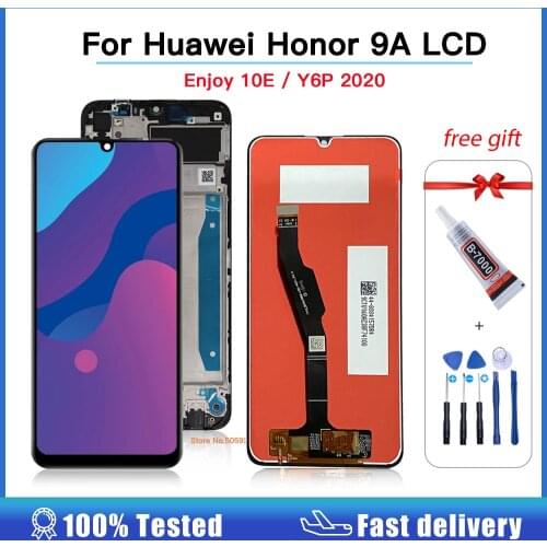 Tested LCD For Honor 9A LCD Display Touch Screen Digitizer Assembly For Hauwei Y6P Y6 P MED-LX9 LCD Frame Honer 9 A MOA-LX9N