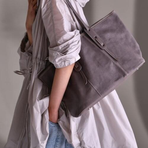 Vendange simple fashion shopping bag retro casual genuine leather lady bag shoulder bag 2611