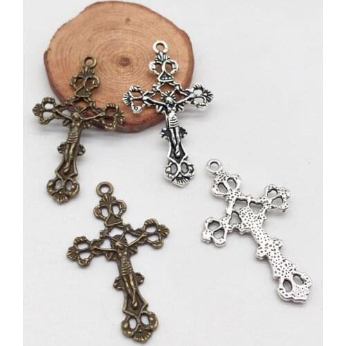 Vintage 8 pcs Religious jesus cross charms for Jewelry Making DIY Handmade Necklace earring accessories